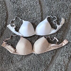 Bras size 34B set of 2- 1 solid white & 1 light brown & white by Warners